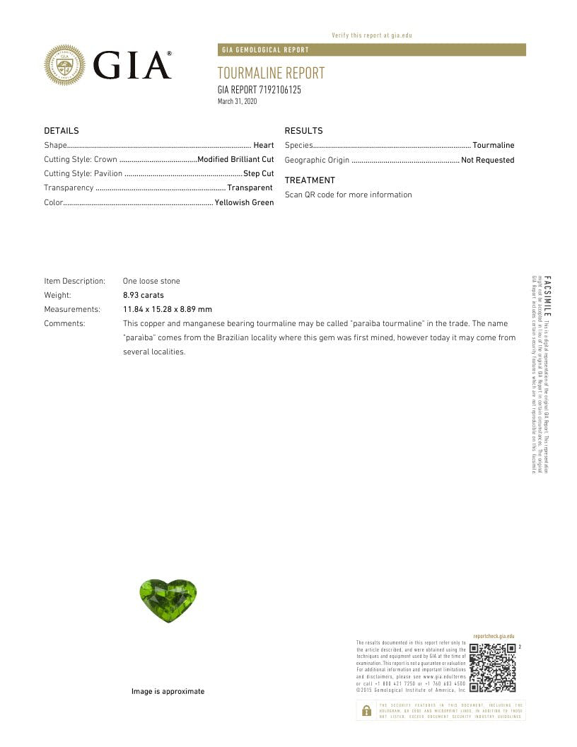 Picture of Vivid Green Paraiba Tourmaline 8.93ct (PA0142)