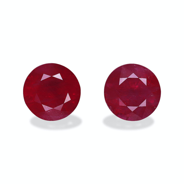Rose Red Burma Ruby 3.57ct - 7mm Pair (WC8941-21)